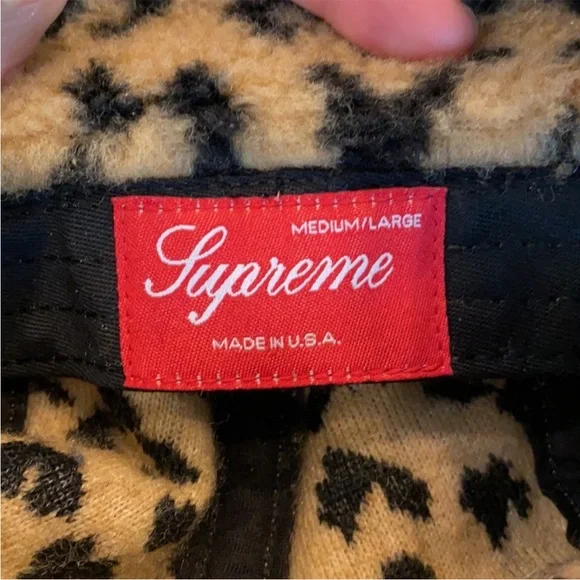 SUPREME Polar Fleece Leopard Earflap Cap Hat - Picture 2 of 2